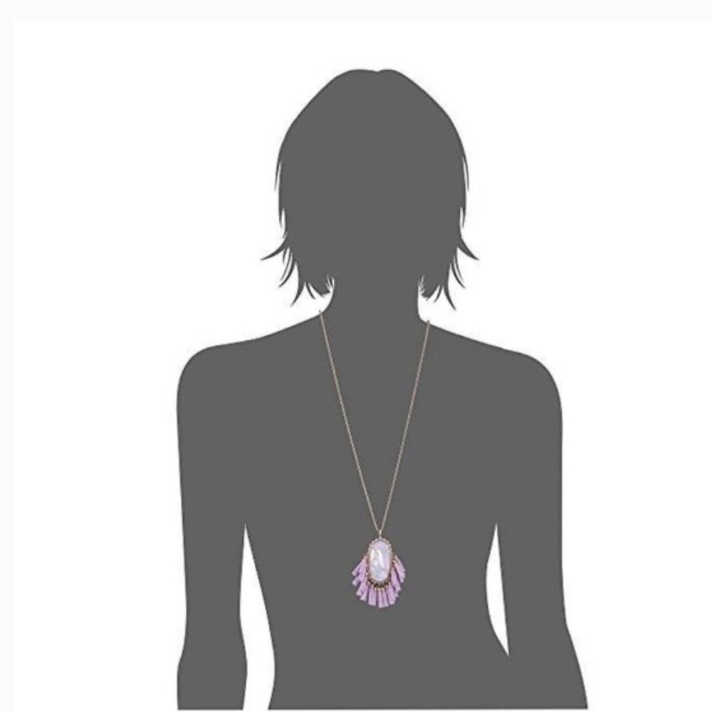 Kendra Scott Betsy Necklace Rose Gold Lilac Mother-of-Pearl NWT- neverworn - Picture 9 of 11